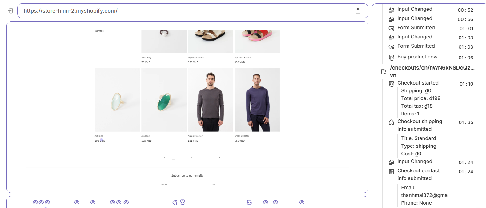 MIDA checkout recording