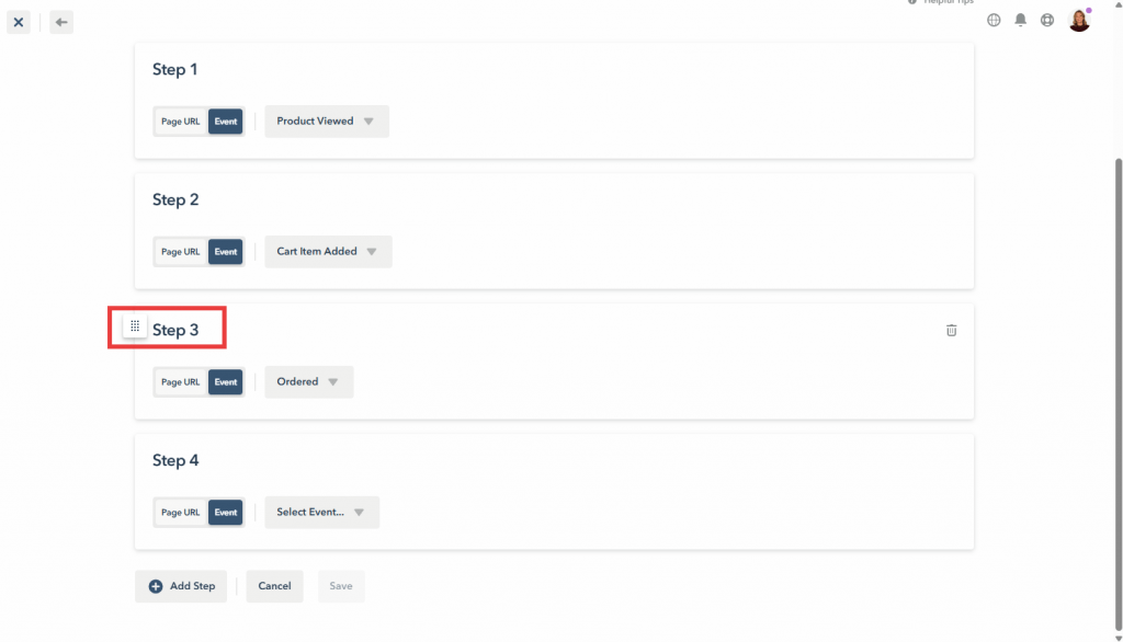 Lucky Orange custom funnel