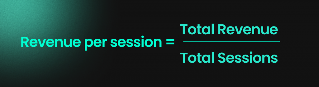 REvenue per session formula